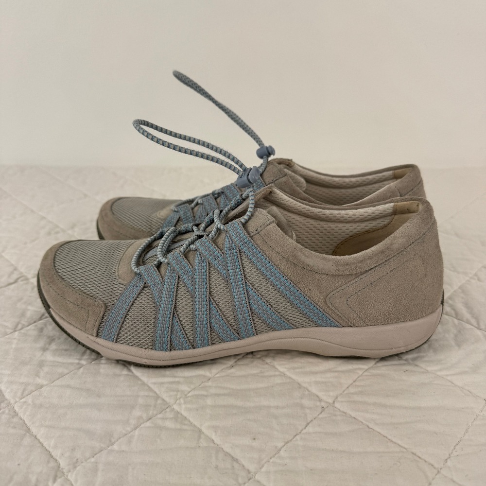 Dansko Harmony Fashion Sneaker Women‎ Size 40  9.5-10 Taupe Blue Lace Up Comfort - Picture 5 of 10